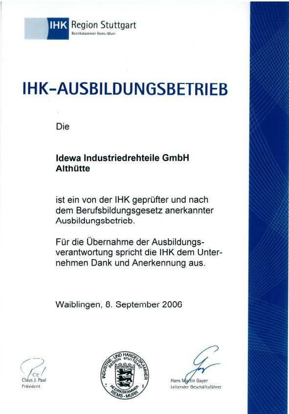 Ausbildung Idewa